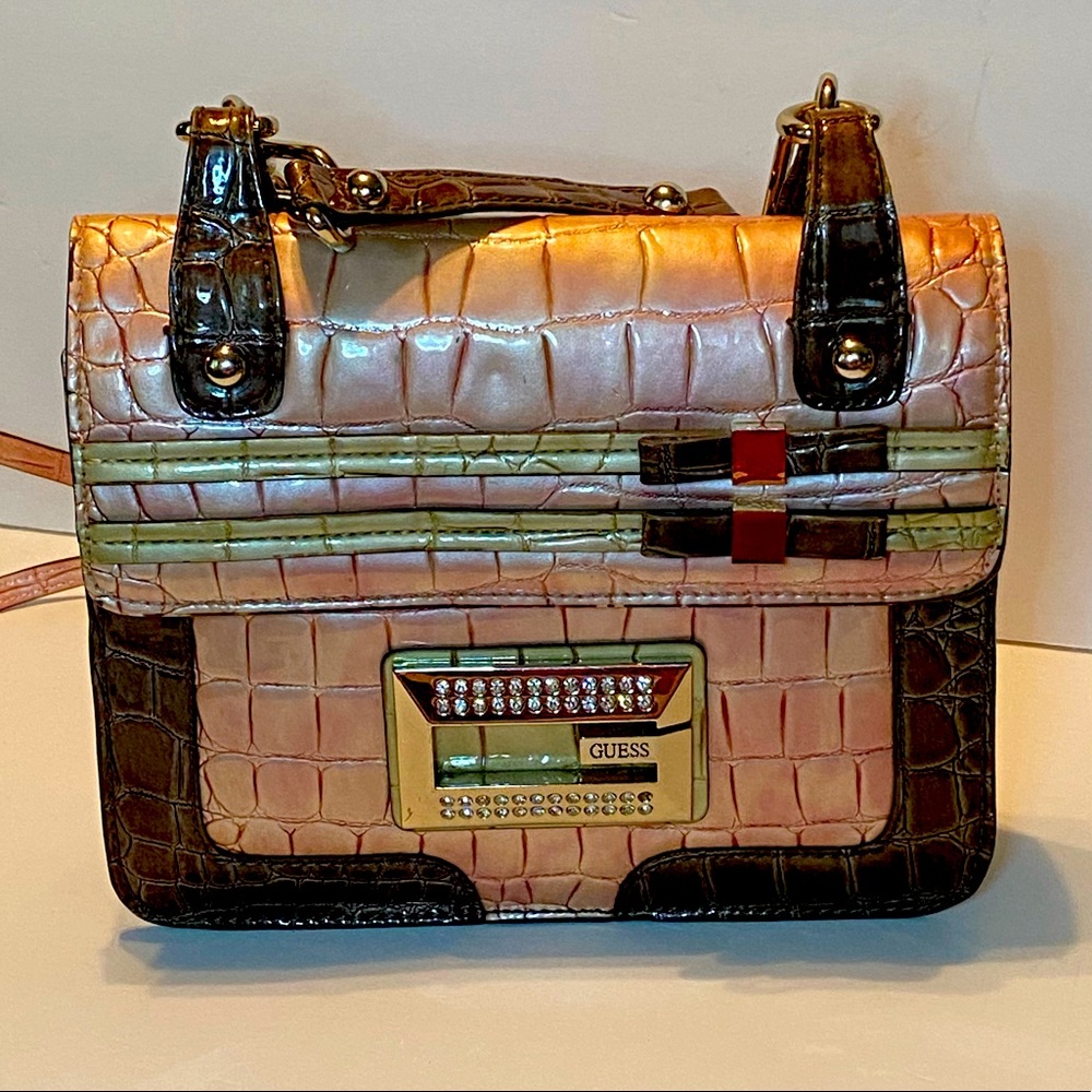 Vintage GUESS Handbag Pink Croc
